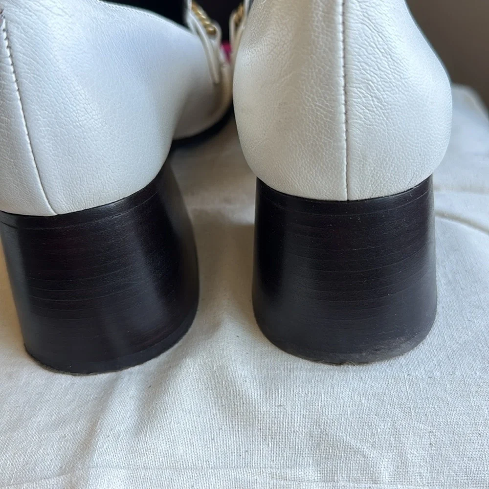 Tory Burch Perrine Heel Loafer 55mm New Ivory 104 Size 8 - Picture 11 of 13